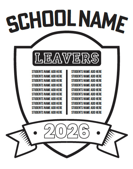 Leavers 26 - Shield hoodie back design