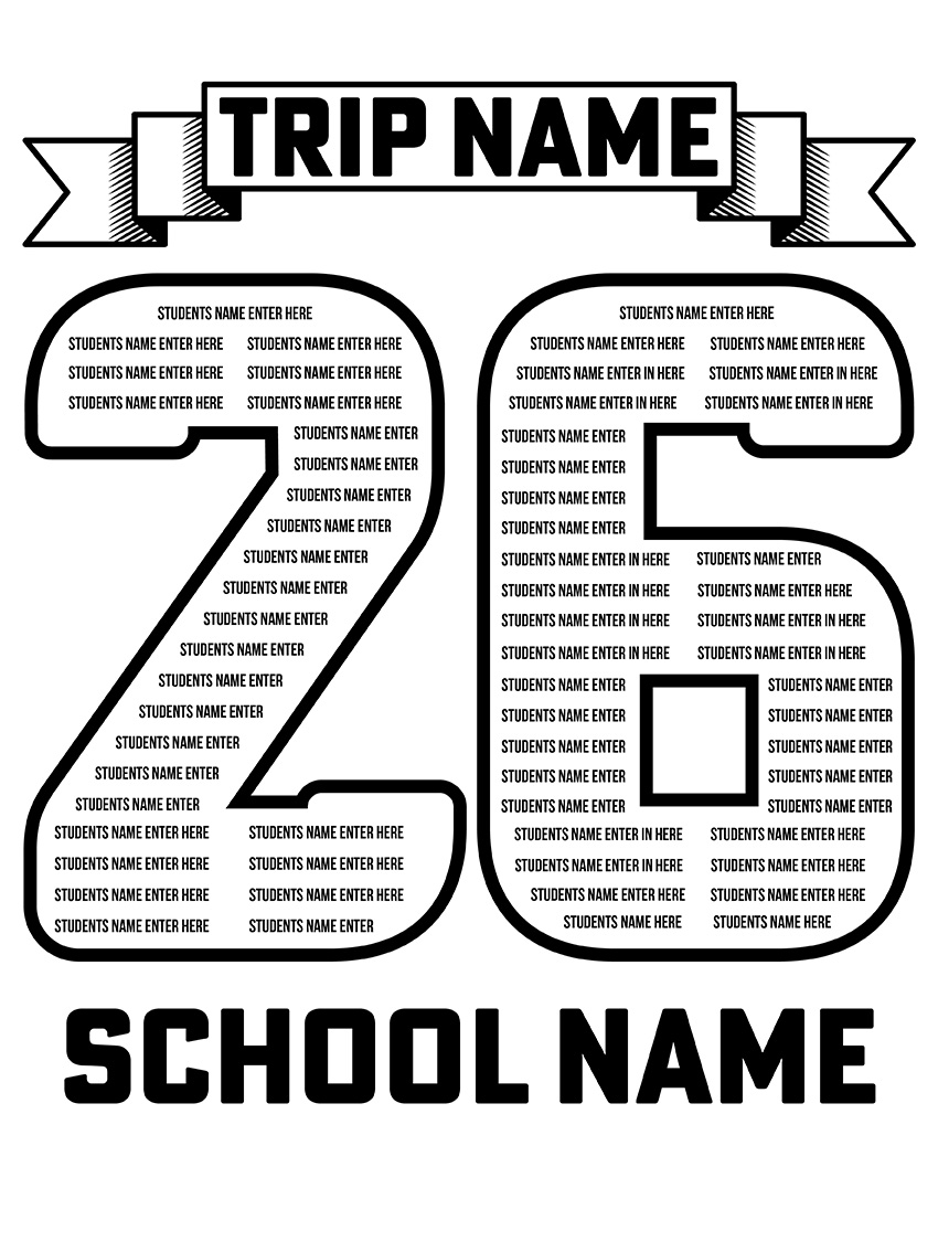 School Trip Names hoodie back design