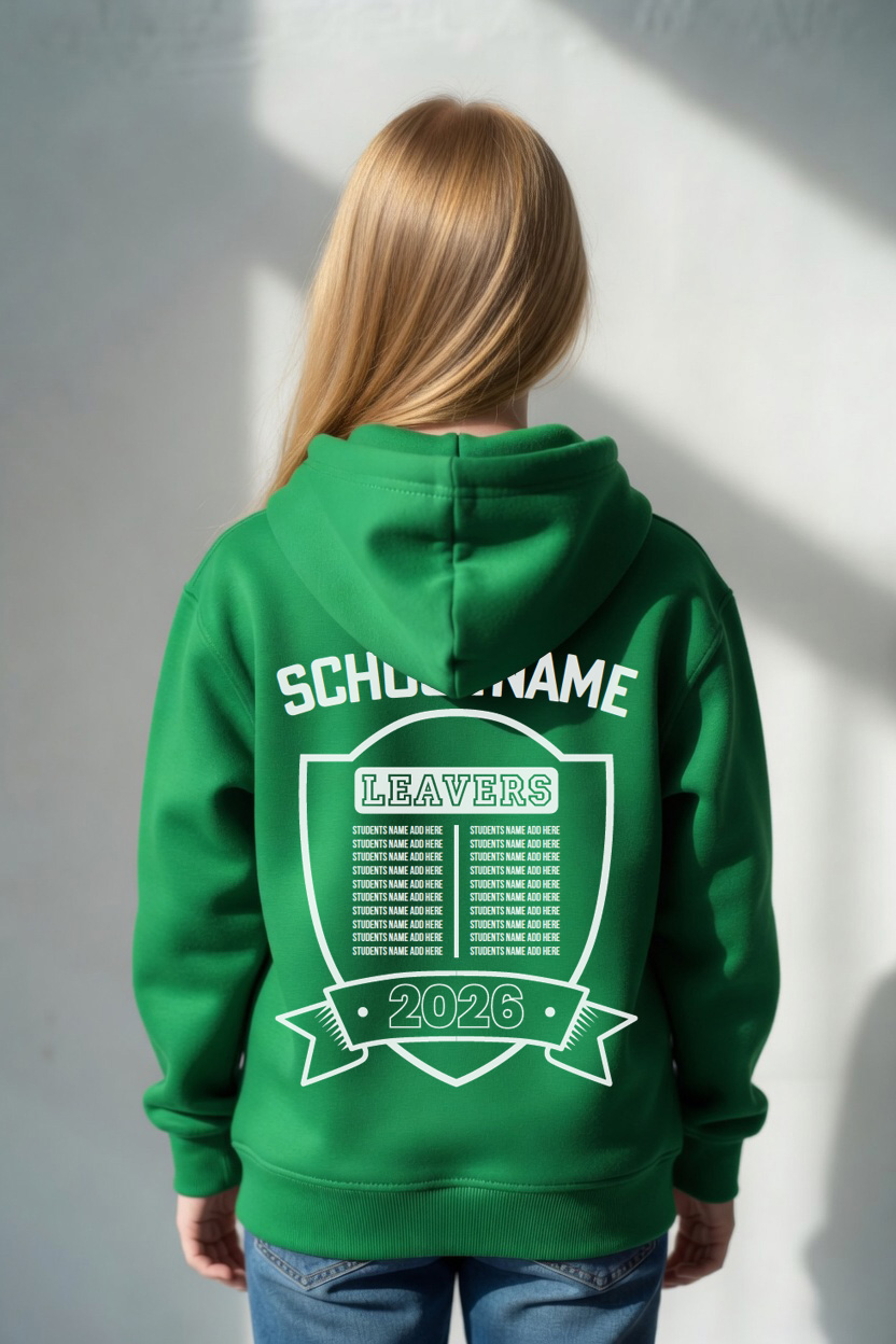Leavers 26 - Shield on hoodie