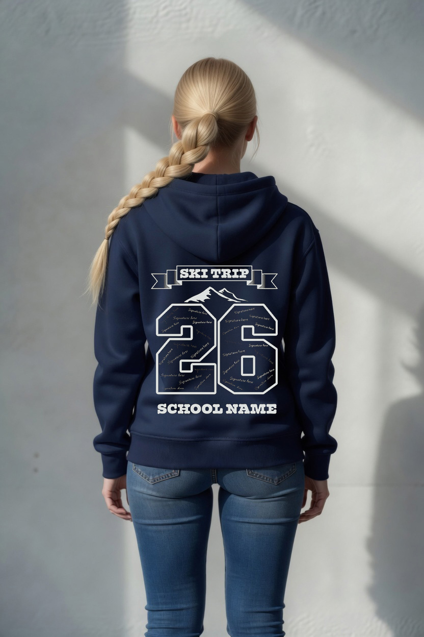 Ski Signature on hoodie